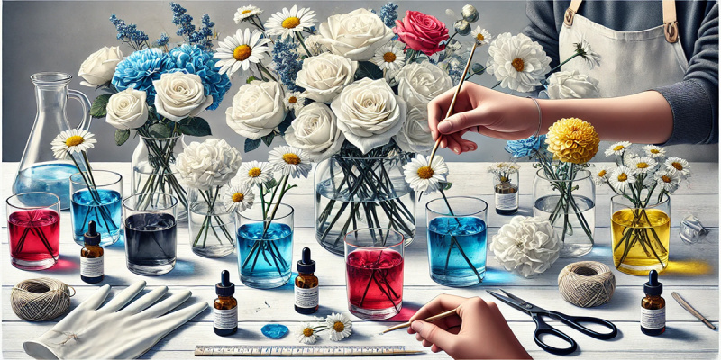 Как самостоятельно покрасить цветы