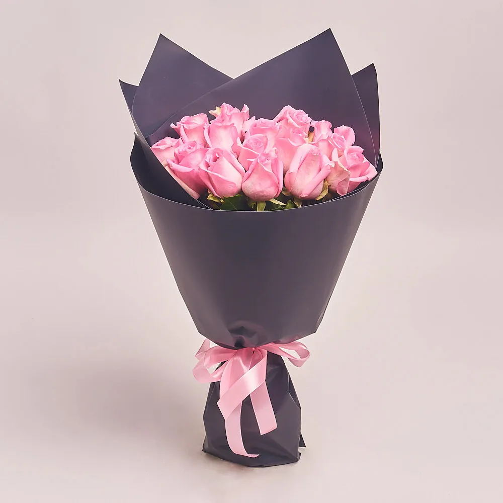 15 розовых роз (60 см)