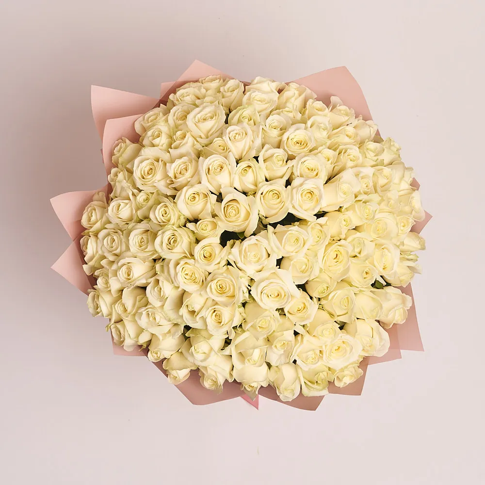 101 белая роза (70 см)