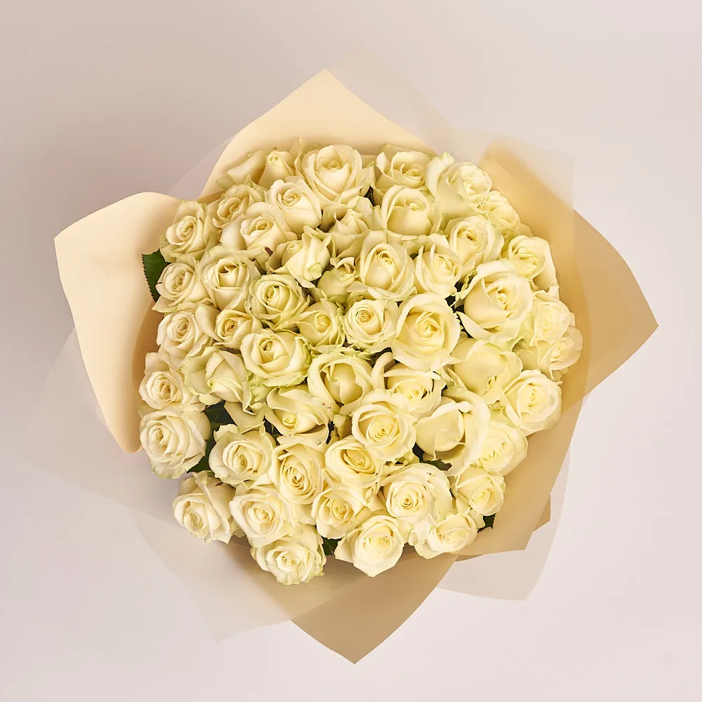 51 белая роза (60 см)