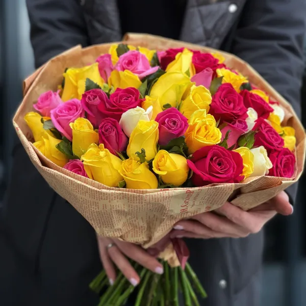 101 роза микс (50 см)