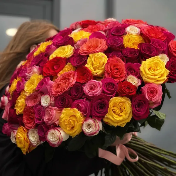 101 роза микс (50 см)