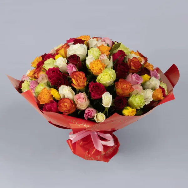 101 роза микс (60 см)