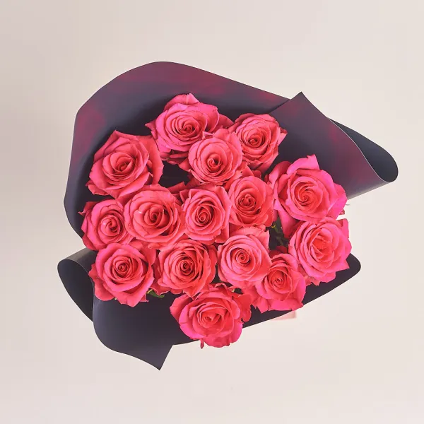 15 розовых роз (50 см)