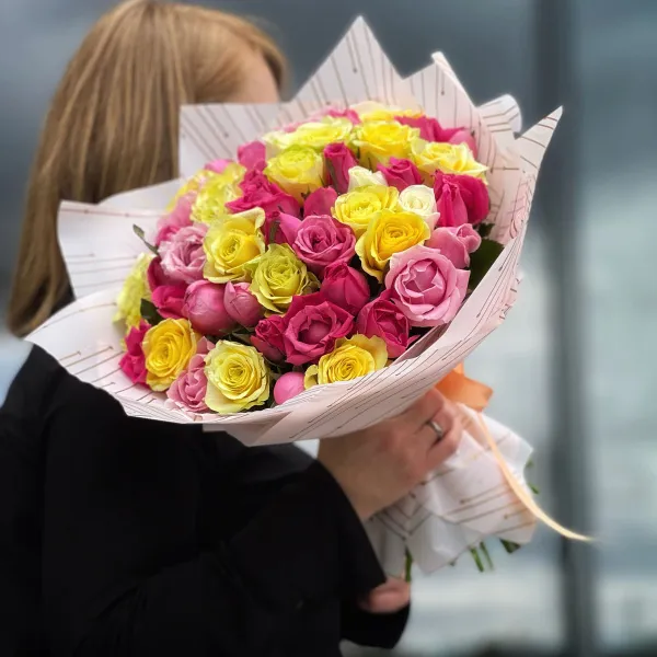 Букет из 51 розы микс (50 см)