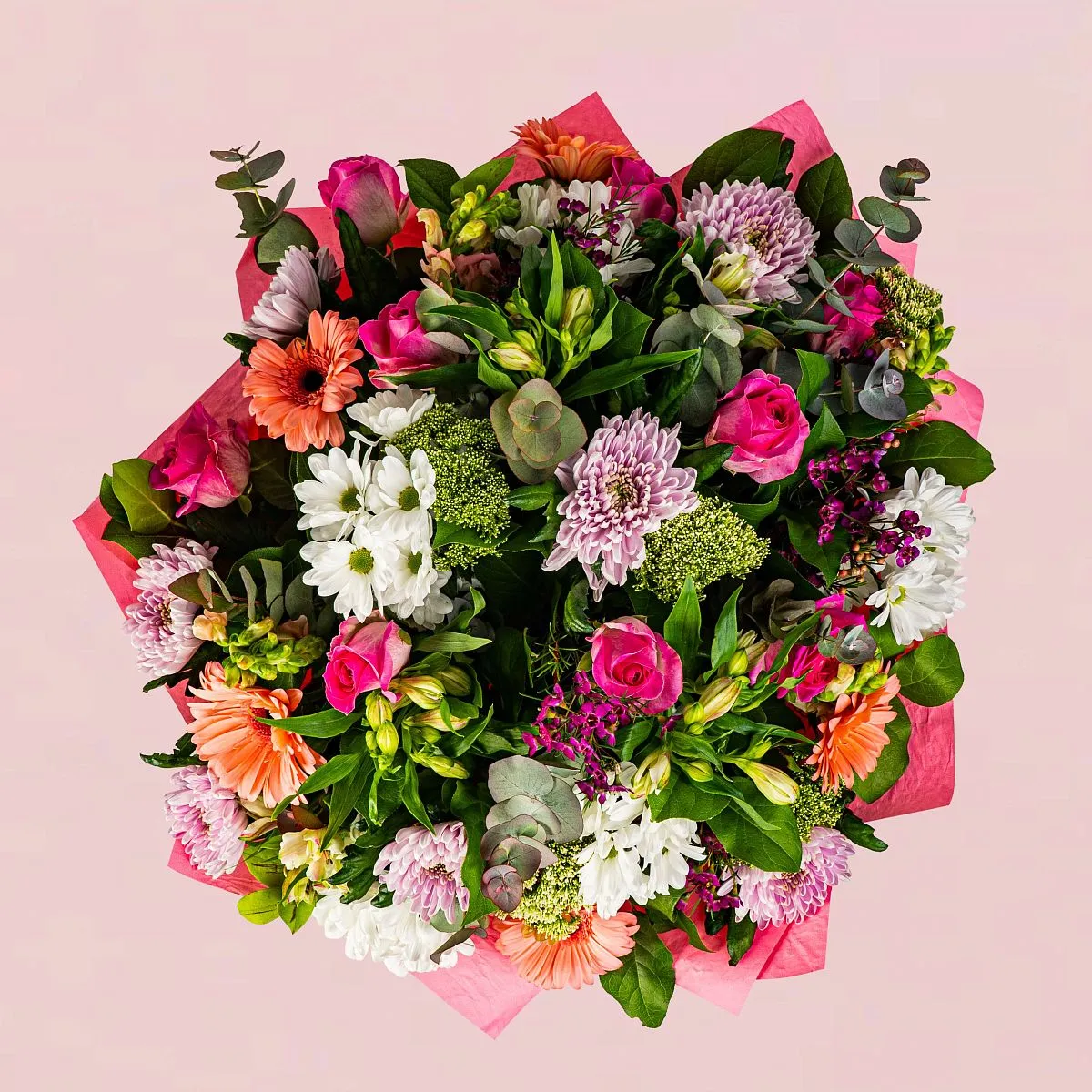 Букет из хризантем микс и роз