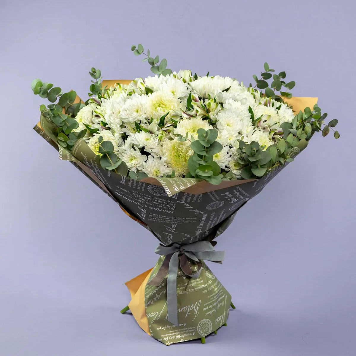 Букет из хризантем микс и альстромерий