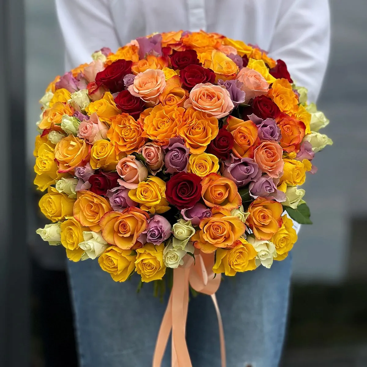 91 роза микс (35 см)