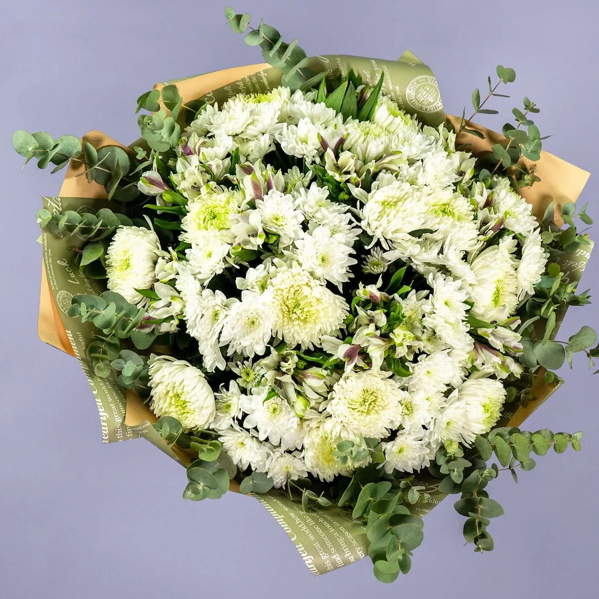 Букет из хризантем микс и альстромерий