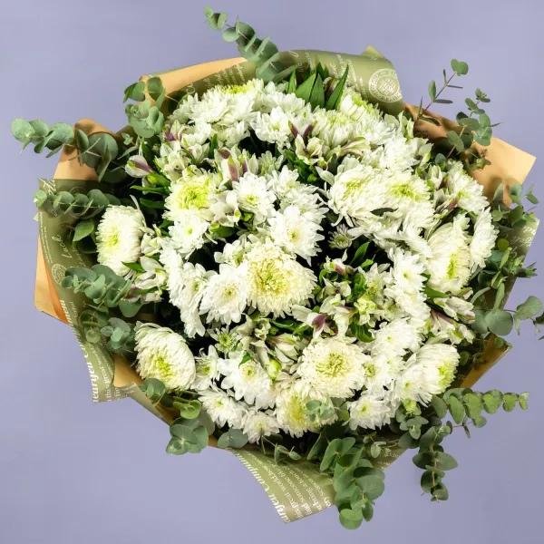 Букет из хризантем микс и альстромерий