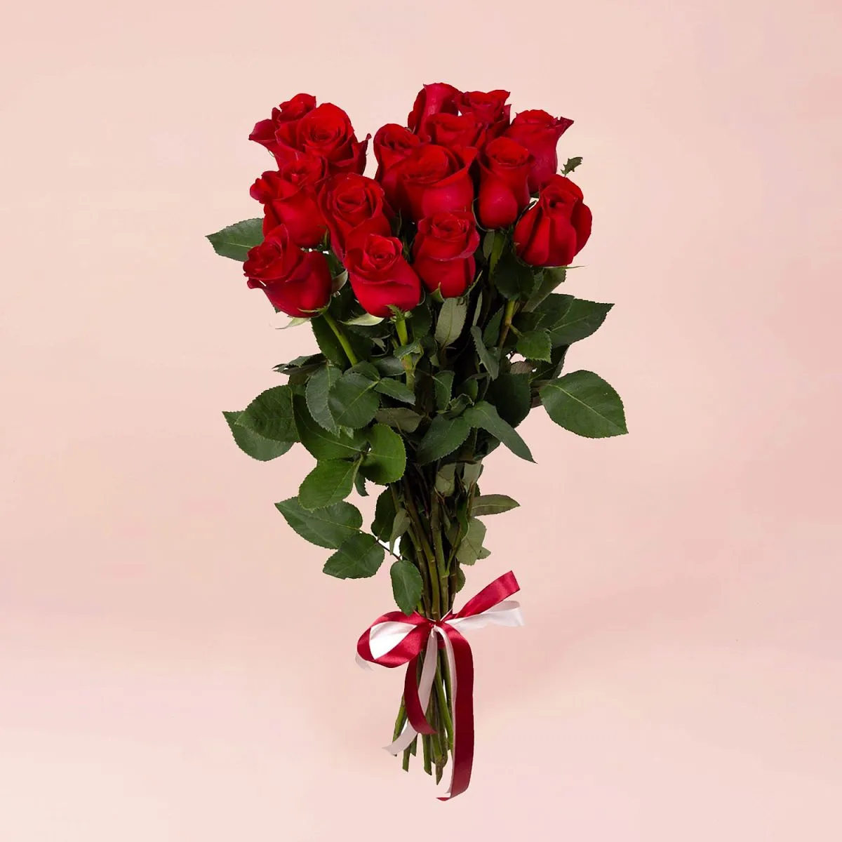 15 красных роз (70 см)