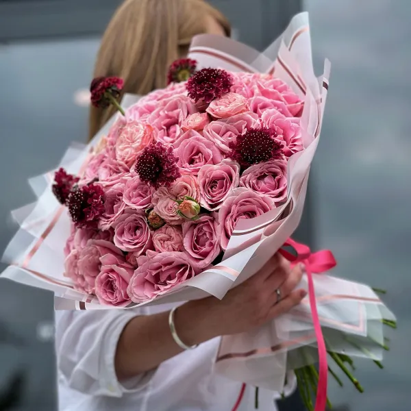 Букет из роз, гербер