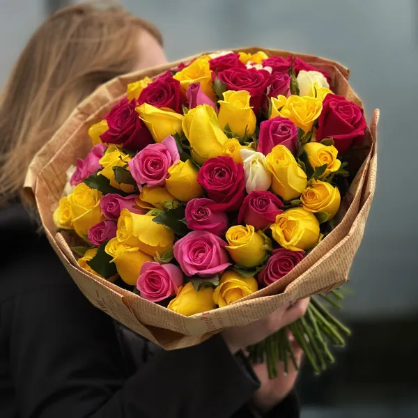101 роза микс (50 см)