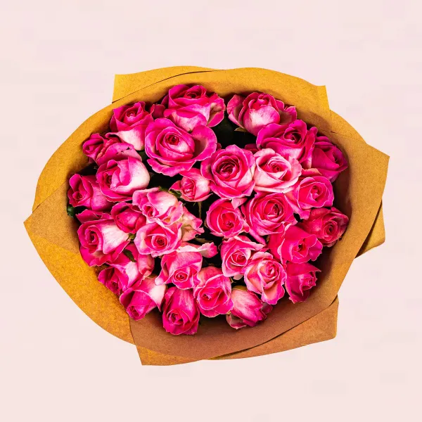 29 ярко-розовых роз (50см)