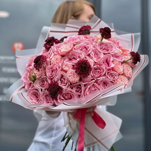 Букет из роз, гербер