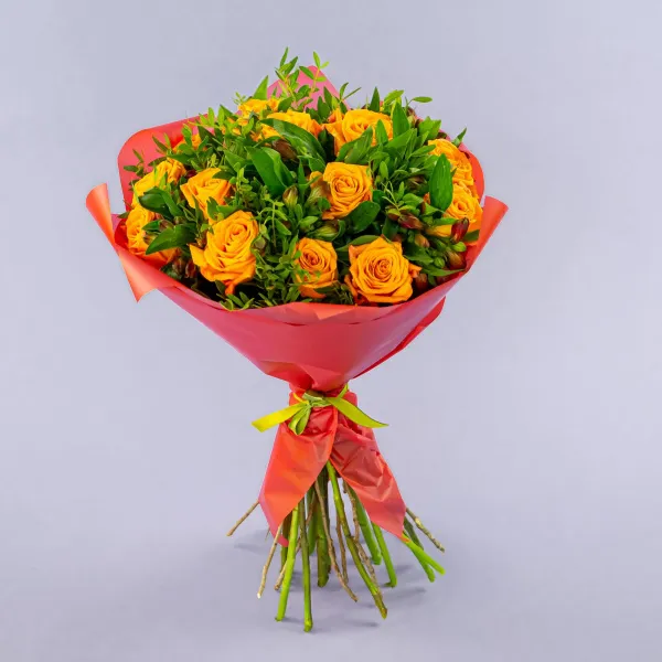 Букет из 15 оранжевых роз