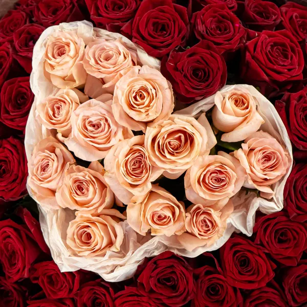 Букет из роз микс «Сердце»