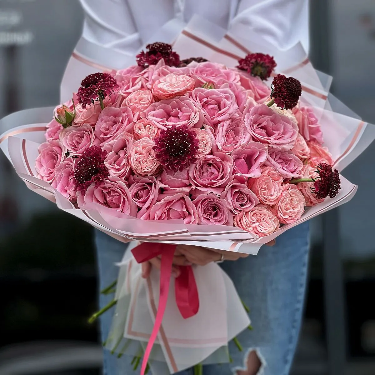 Букет из роз, гербер