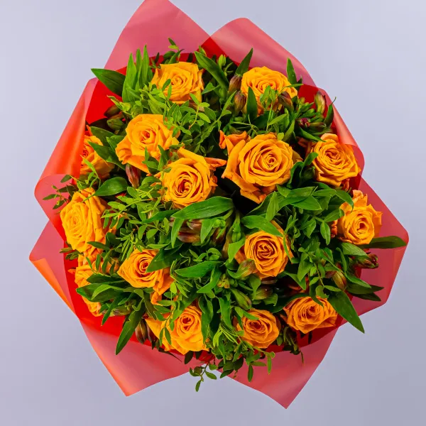 Букет из 15 оранжевых роз