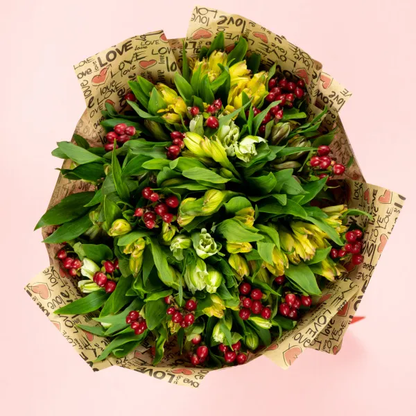 Букет из 15 альстромерий микс