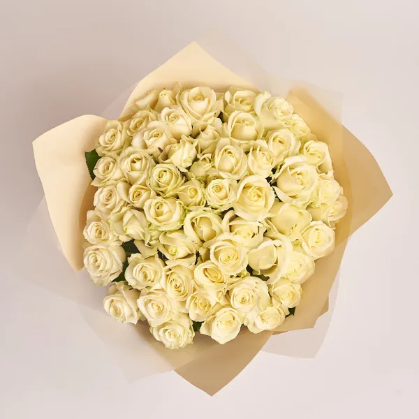 51 белая роза (60 см)