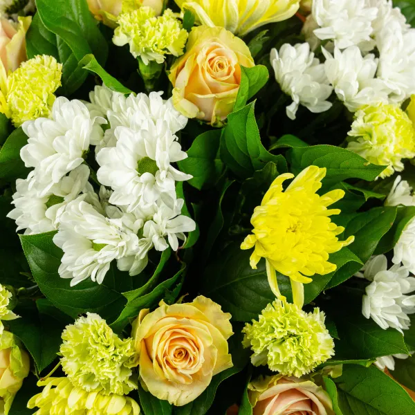 Букет из хризантем микс и гвоздик