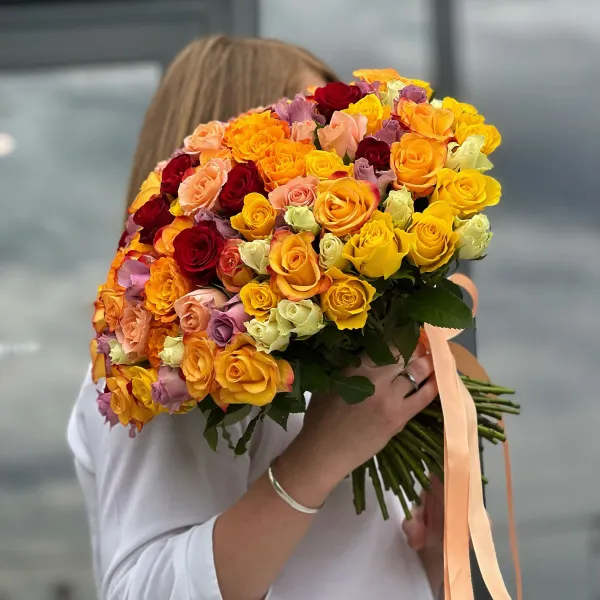 101 роза микс (35 см)