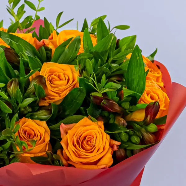 Букет из 15 оранжевых роз
