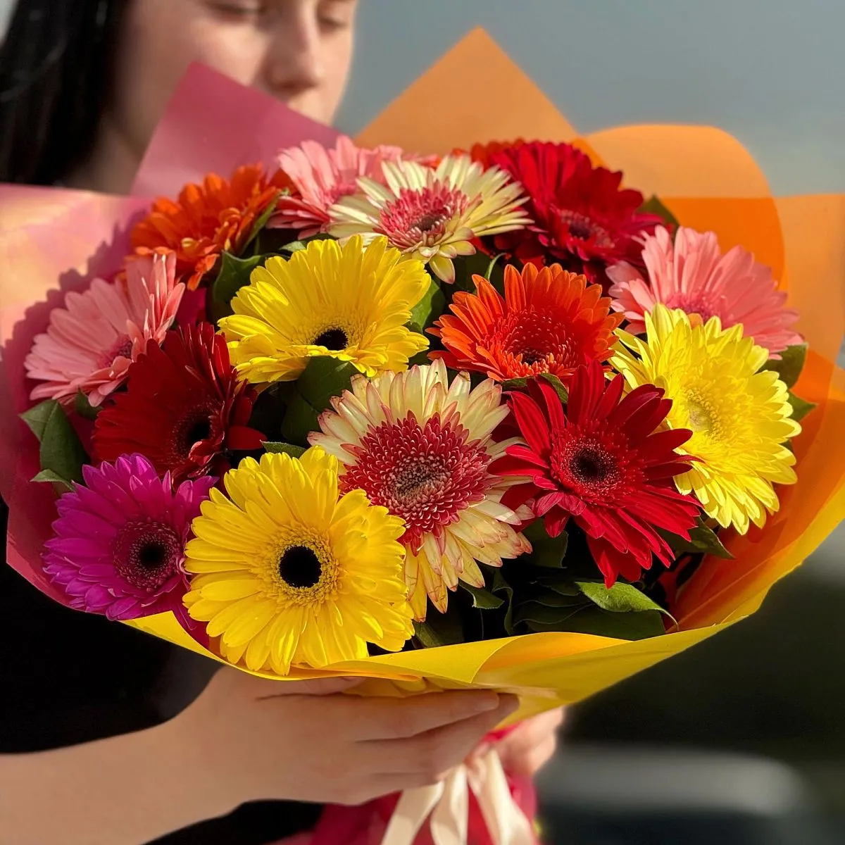 Букет гербер (15 шт)