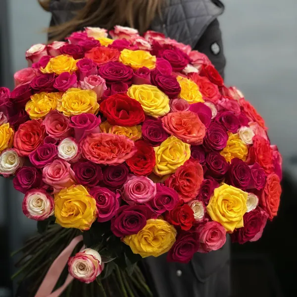 101 роза микс (50 см)