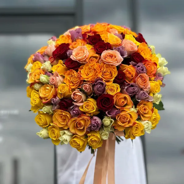 101 роза микс (35 см)