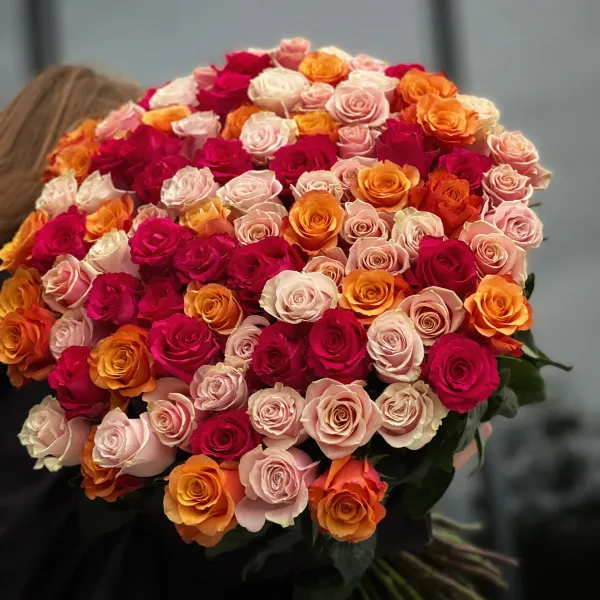 75 роз микс (70 см)